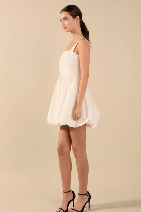 ENDLESS ROSE Tops*- Square neckline shoulder straps mini Dress OFFWHITE