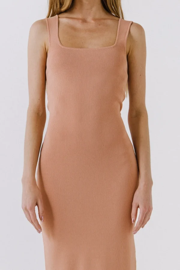 ENDLESS ROSE Tops*- Square Neck Maxi Dress