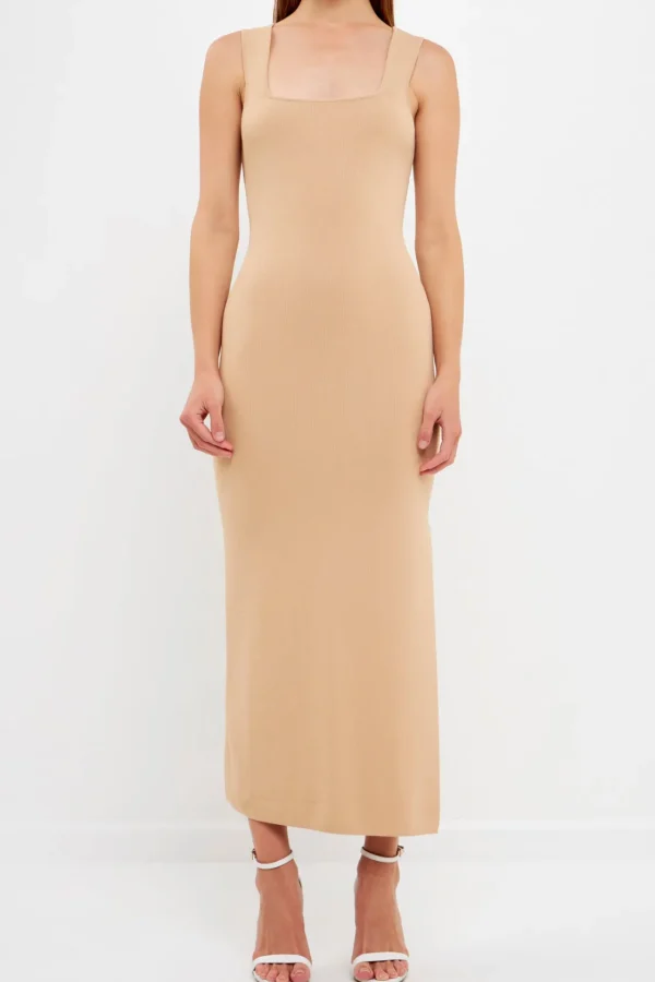ENDLESS ROSE Tops*- Square Neck Maxi Dress