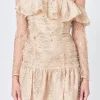 ENDLESS ROSE Tops*- Star Embellished Asymmetrical Dress GOLDNUDE