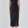 ENDLESS ROSE Tops*- Strapless Midi Dress BLACK