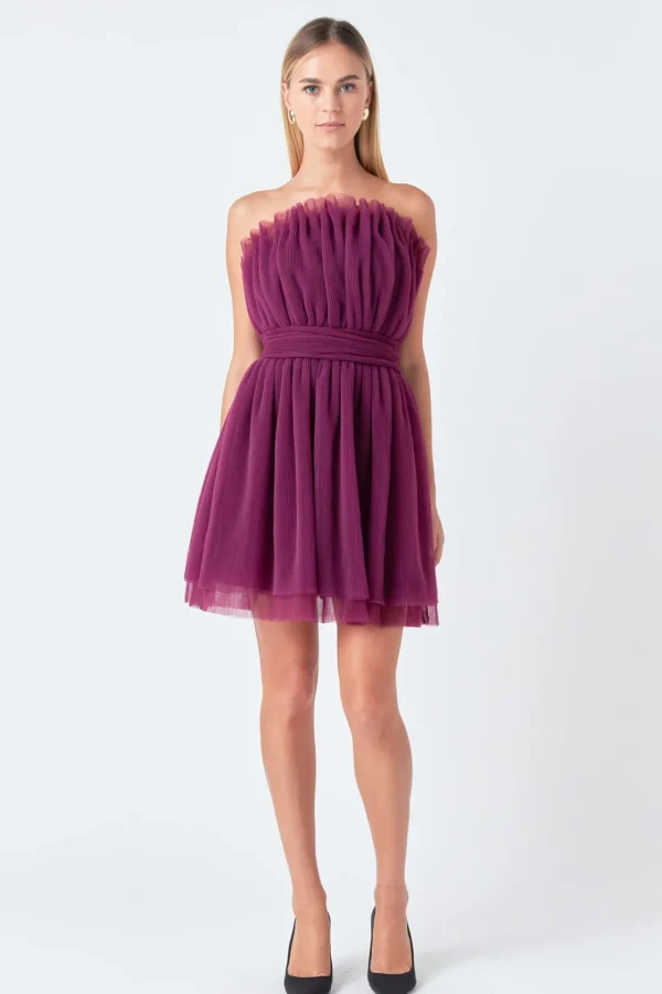 ENDLESS ROSE Tops*- Strapless Mini Tulle Dress