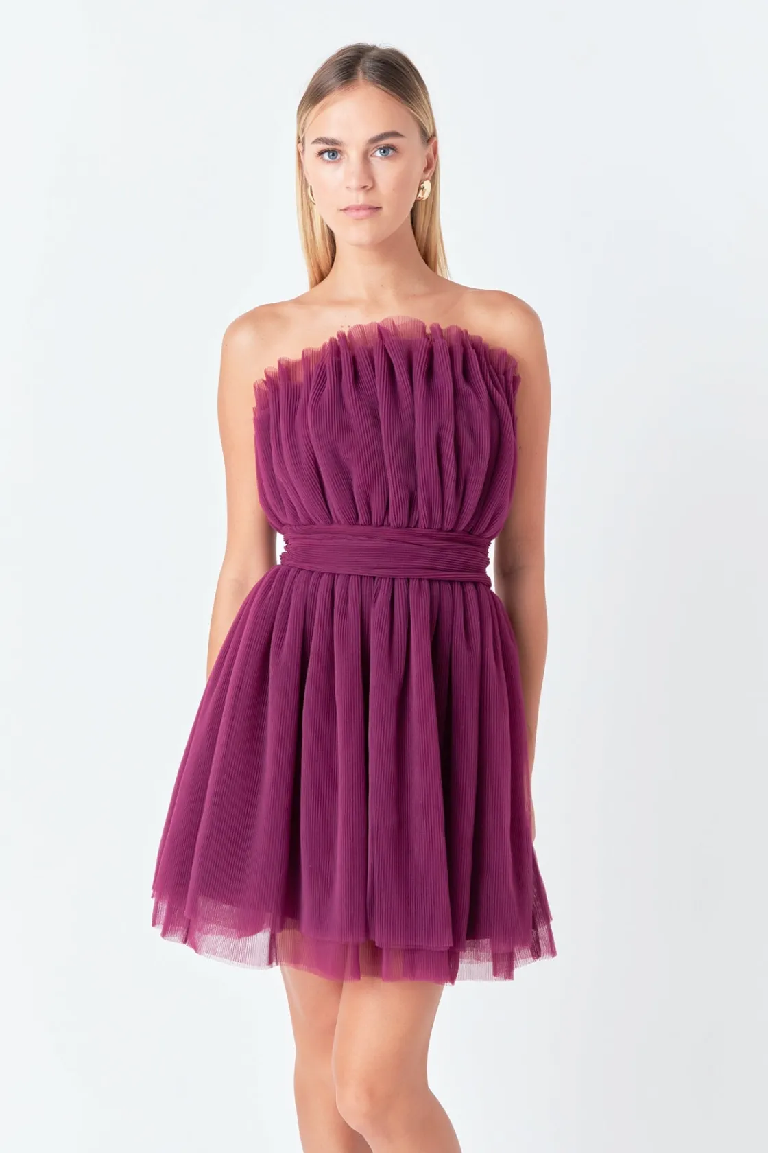 endless_rose__strapless_m_8.webp ENDLESS ROSE Tops*- Strapless Mini Tulle Dress