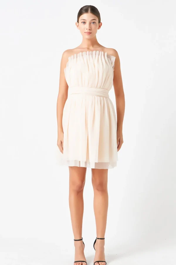 ENDLESS ROSE Tops*- Strapless Mini Tulle Dress