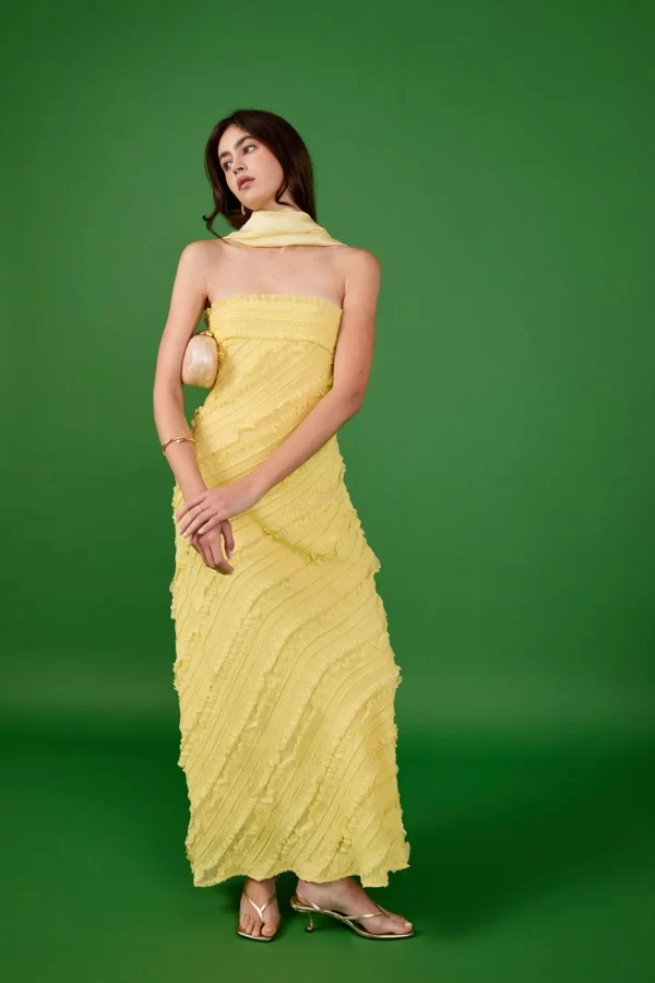 ENDLESS ROSE Tops*- Strapless Ruffled Maxi Dress