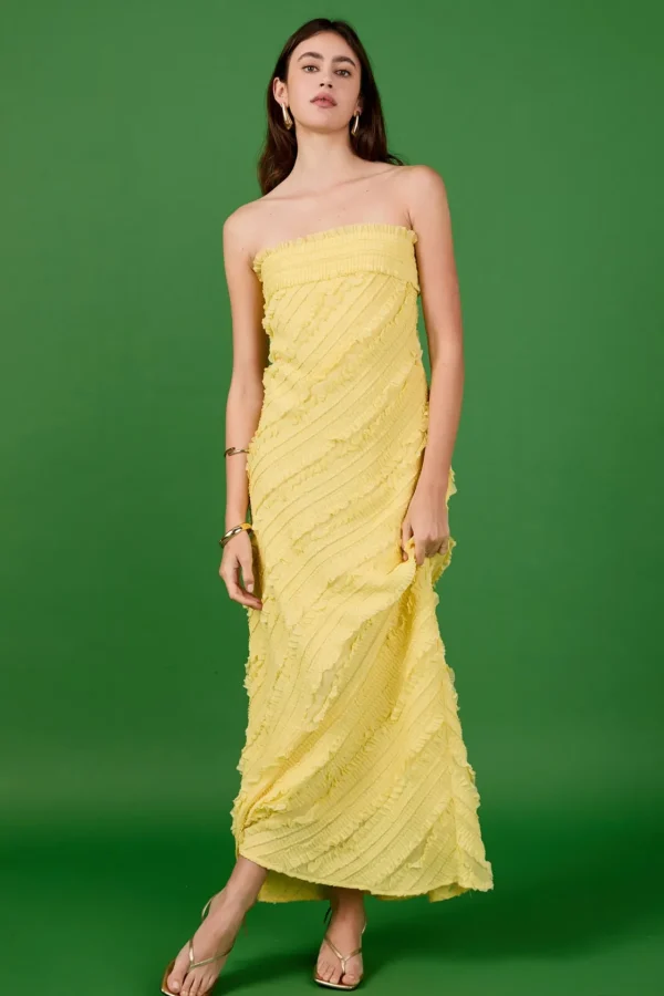 ENDLESS ROSE Tops*- Strapless Ruffled Maxi Dress