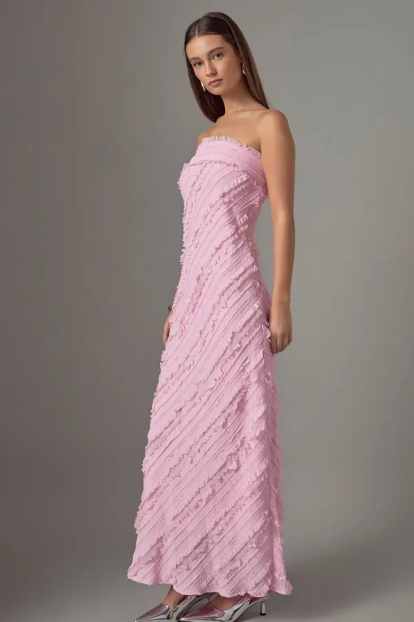 ENDLESS ROSE Tops*- Strapless Ruffled Maxi Dress