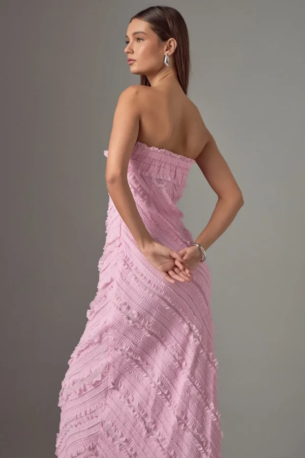 ENDLESS ROSE Tops*- Strapless Ruffled Maxi Dress