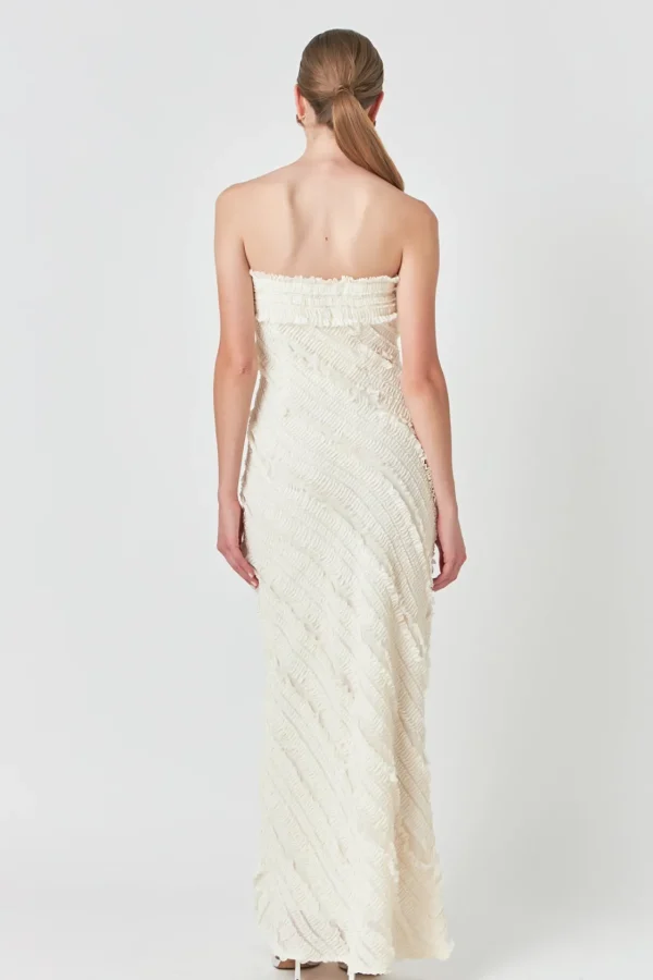 ENDLESS ROSE Tops*- Strapless Ruffled Maxi Dress