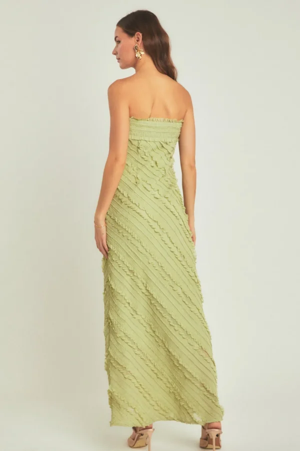 ENDLESS ROSE Tops*- Strapless Ruffled Maxi Dress