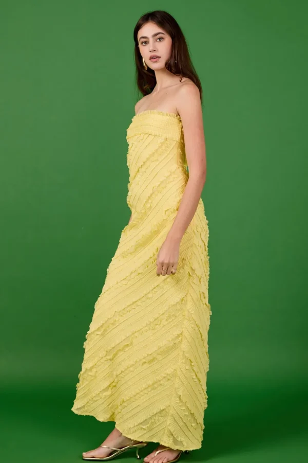 ENDLESS ROSE Tops*- Strapless Ruffled Maxi Dress
