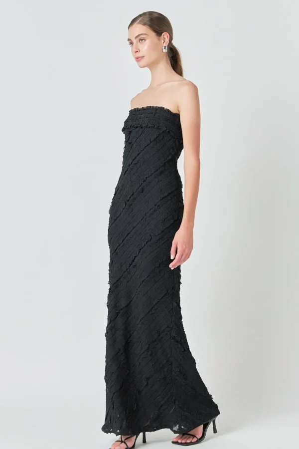 ENDLESS ROSE Tops*- Strapless Ruffled Maxi Dress