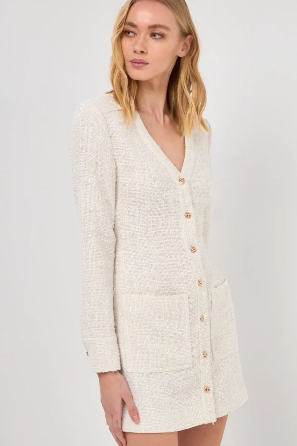 ENDLESS ROSE Tops*- Textured Button Down Dress