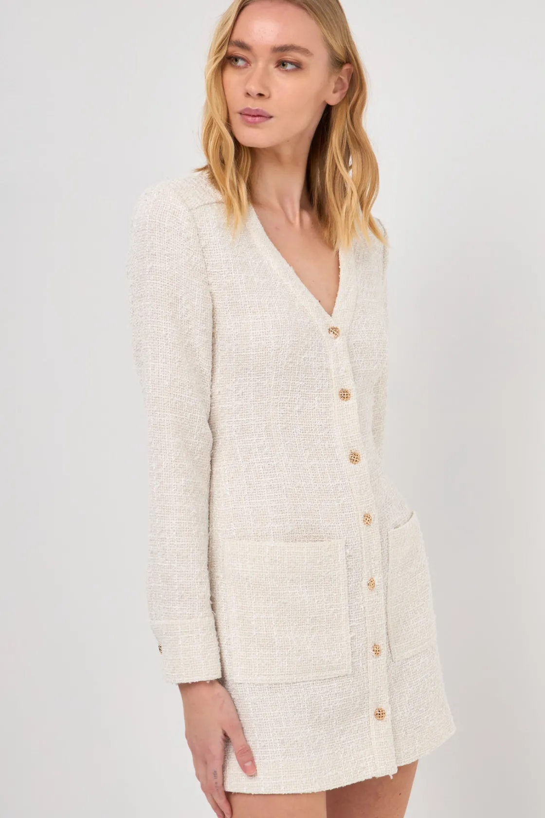 endless_rose__textured_bu_13.webp ENDLESS ROSE Tops*- Textured Button Down Dress
