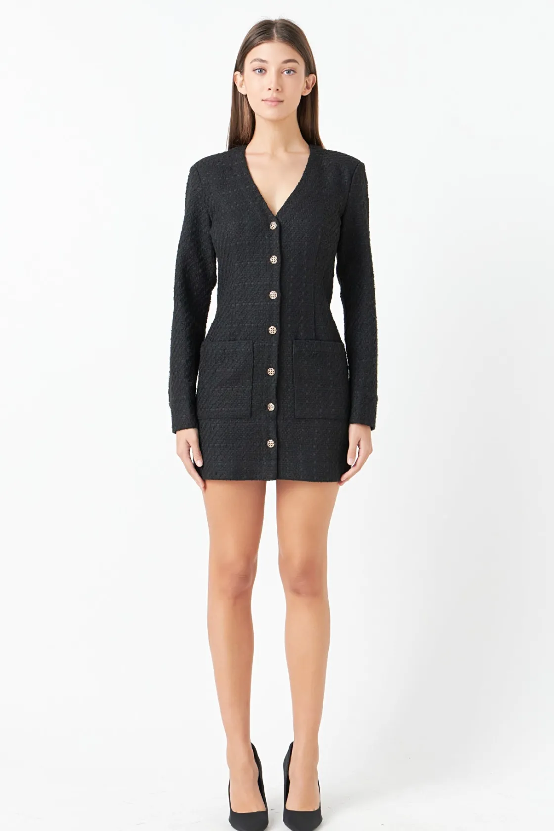 endless_rose__textured_bu_4.webp ENDLESS ROSE Tops*- Textured Button Down Dress