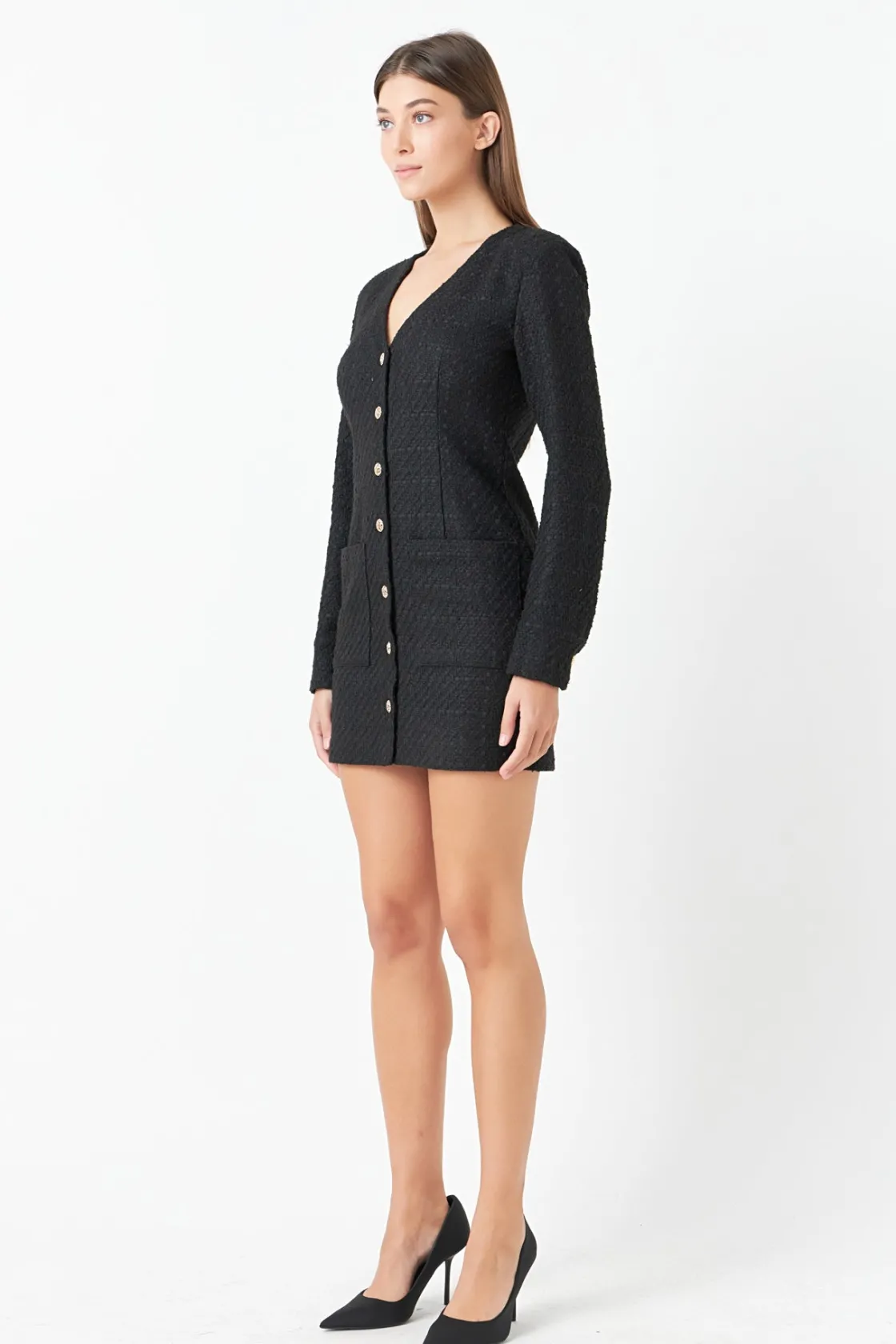 endless_rose__textured_bu_6.webp ENDLESS ROSE Tops*- Textured Button Down Dress