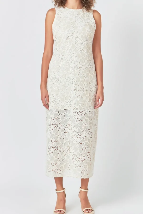 ENDLESS ROSE Tops*- Textured Maxi Dress IVORY