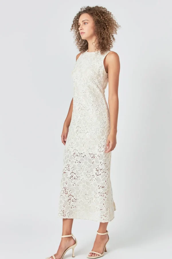 ENDLESS ROSE Tops*- Textured Maxi Dress IVORY