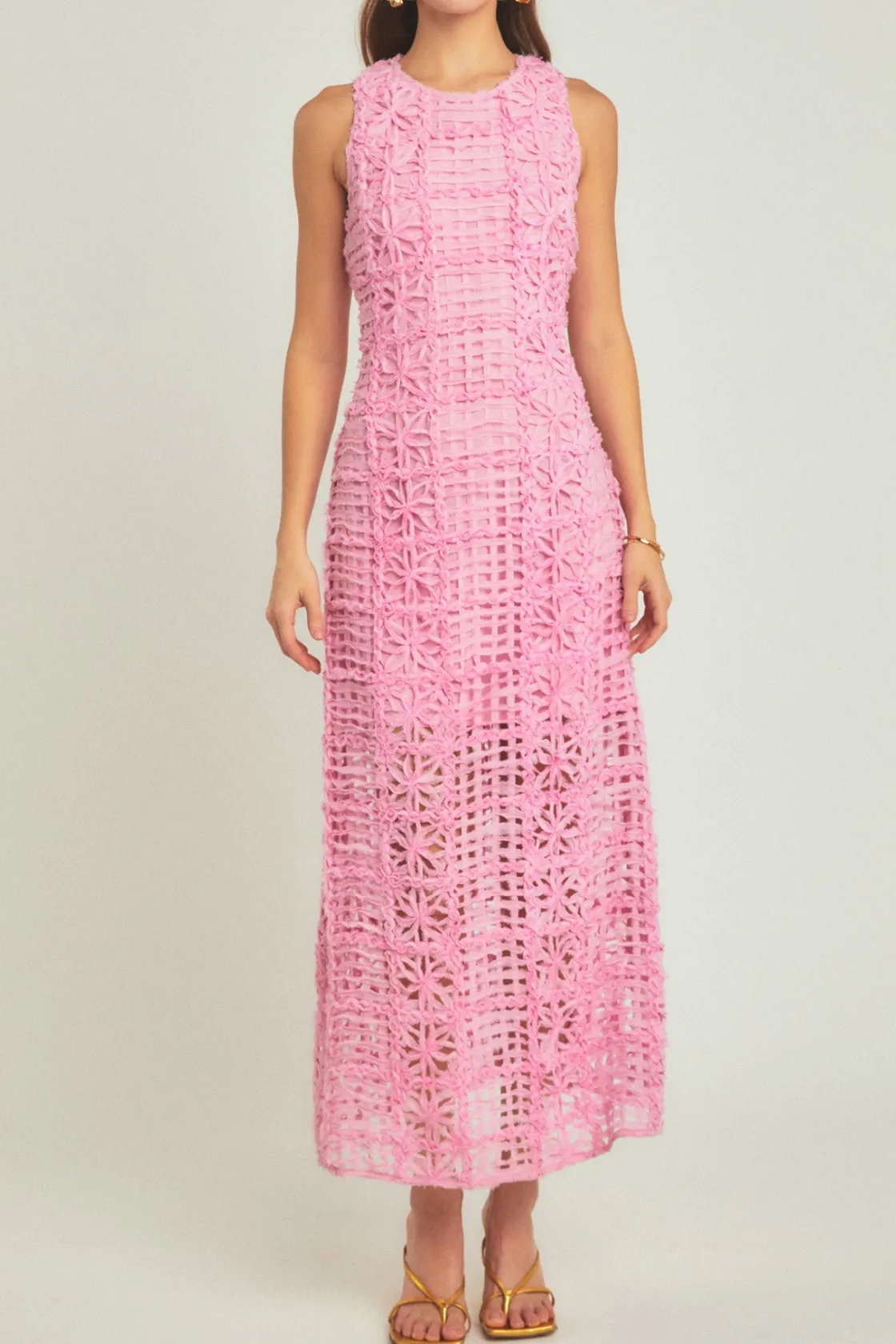 endless_rose__textured_sl_0.webp ENDLESS ROSE Tops*- Textured Sleeveless Maxi Dress