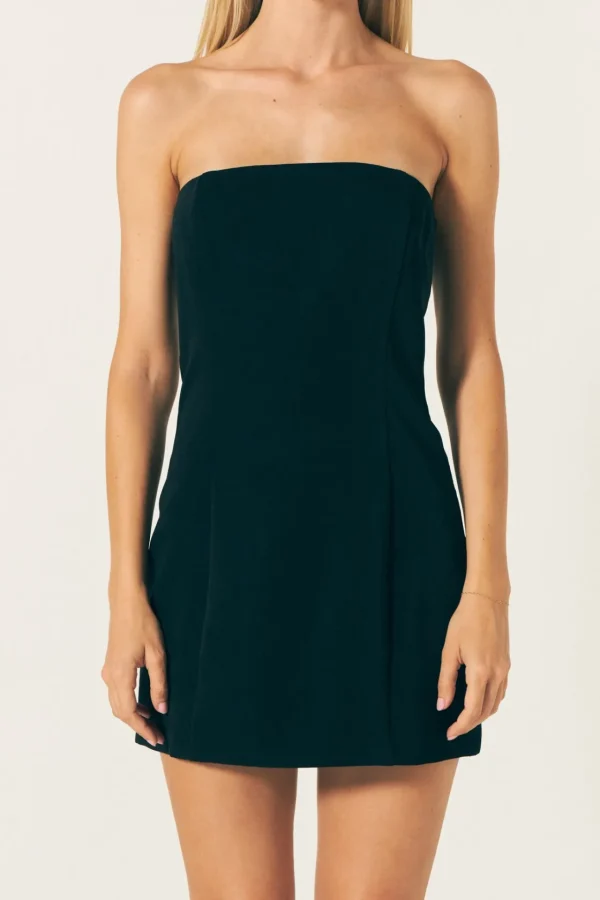 ENDLESS ROSE Tops*- Tube Mini Dress BLACK