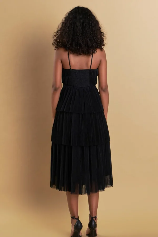 ENDLESS ROSE Tops*- Tulle Tiered Midi Dress