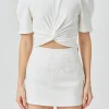 ENDLESS ROSE Tops*- Twist Detail Cropped Knit Top