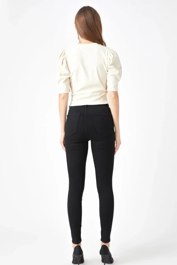 ENDLESS ROSE Tops*- Twist Detail Cropped Knit Top