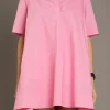 ENGLISH FACTORY Tops*- A-line Short Sleeve Shirt Dress