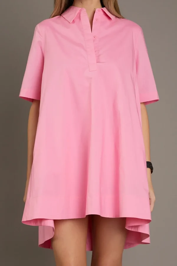 ENGLISH FACTORY Tops*- A-line Short Sleeve Shirt Dress