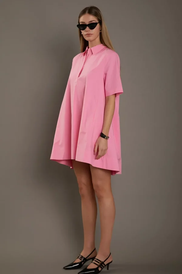 ENGLISH FACTORY Tops*- A-line Short Sleeve Shirt Dress