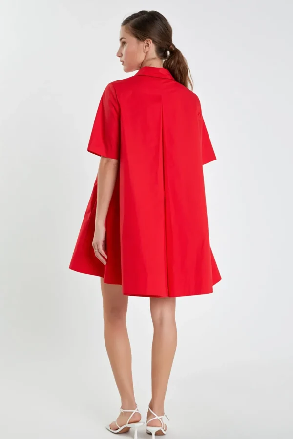 ENGLISH FACTORY Tops*- A-line Short Sleeve Shirt Dress