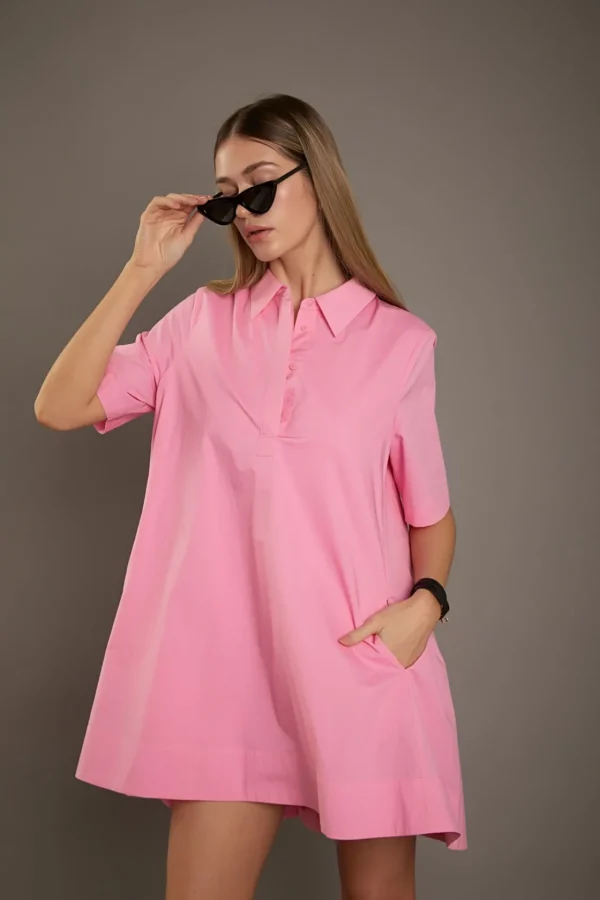 ENGLISH FACTORY Tops*- A-line Short Sleeve Shirt Dress