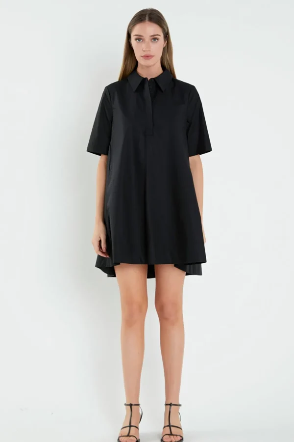 ENGLISH FACTORY Tops*- A-line Short Sleeve Shirt Dress