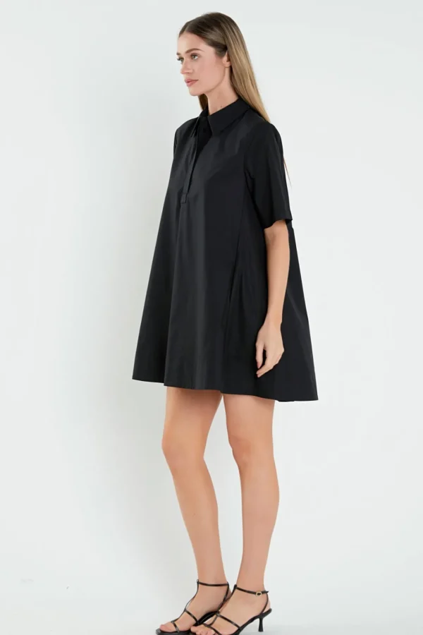 ENGLISH FACTORY Tops*- A-line Short Sleeve Shirt Dress