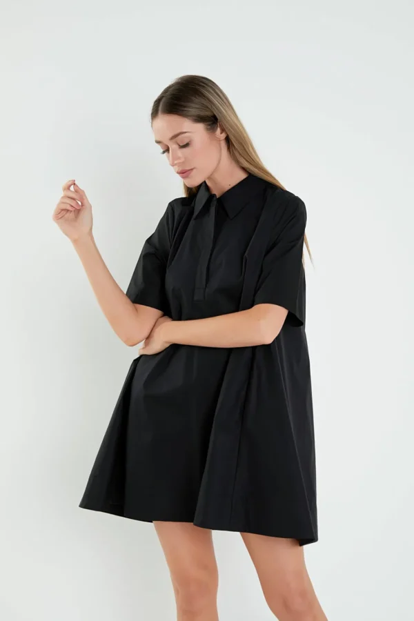 ENGLISH FACTORY Tops*- A-line Short Sleeve Shirt Dress