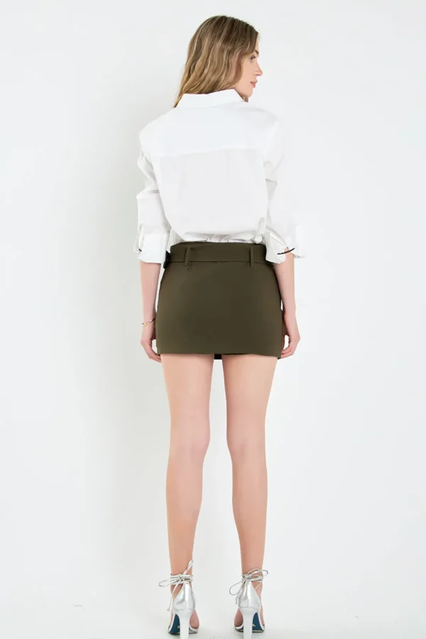 ENGLISH FACTORY Tops*- Belted Low Waist Skort