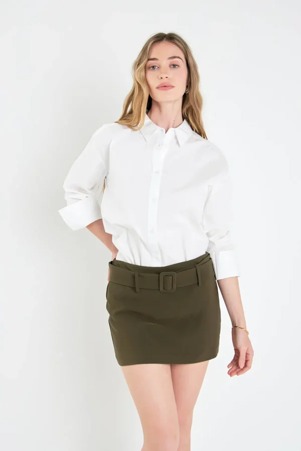 ENGLISH FACTORY Tops*- Belted Low Waist Skort