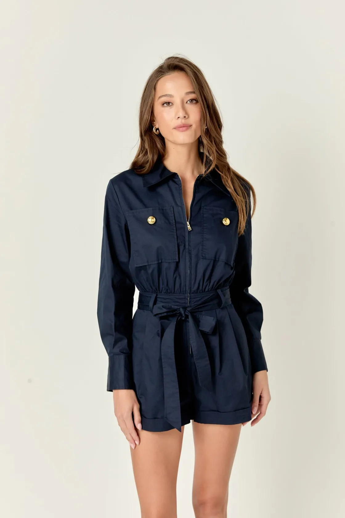 english_factory__big_pock_3.webp ENGLISH FACTORY Tops | One Pieces*- Big Pocket Jumpsuit NAVY