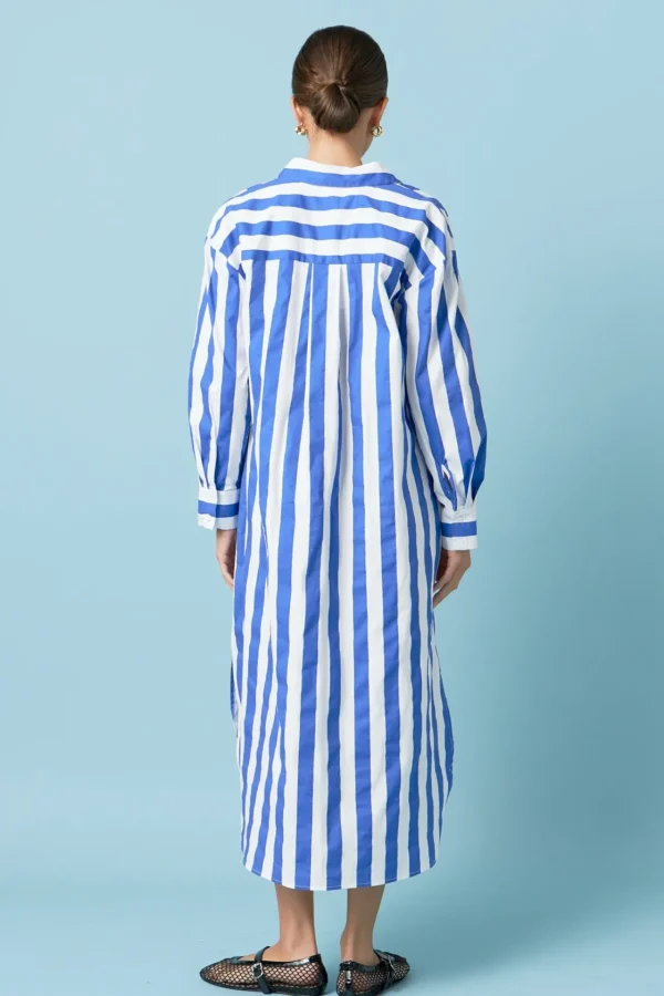 ENGLISH FACTORY Tops*- Big Stripe Maxi Dress BLUESTRIPE