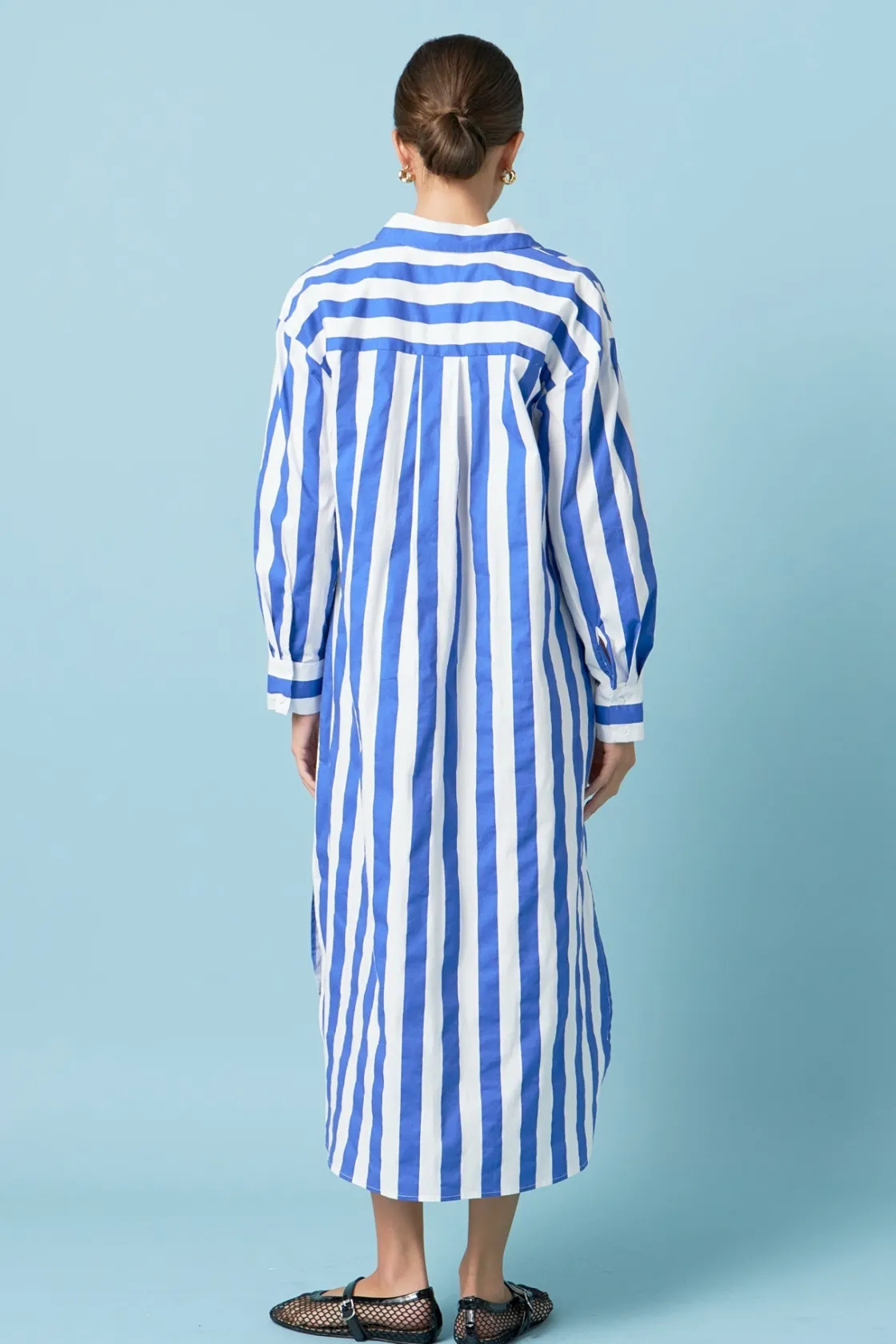 english_factory__big_stri_2.webp ENGLISH FACTORY Tops*- Big Stripe Maxi Dress BLUESTRIPE