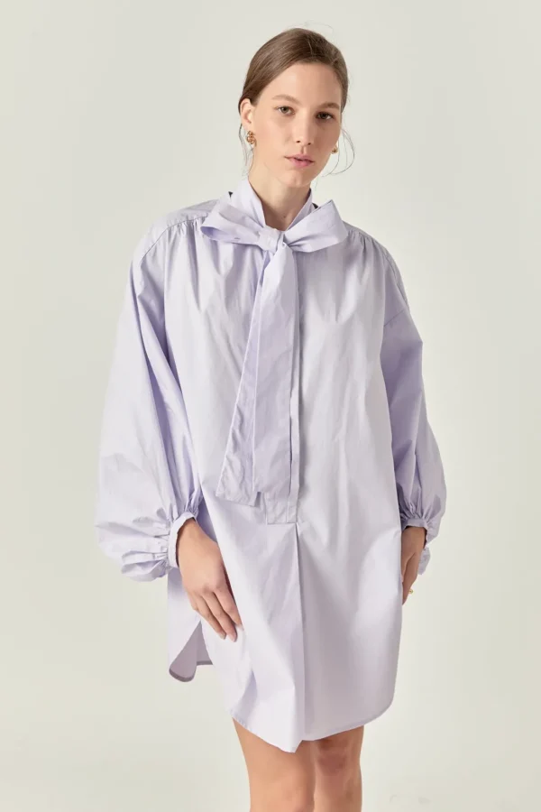 ENGLISH FACTORY Tops*- Billow Belted Mini Dress