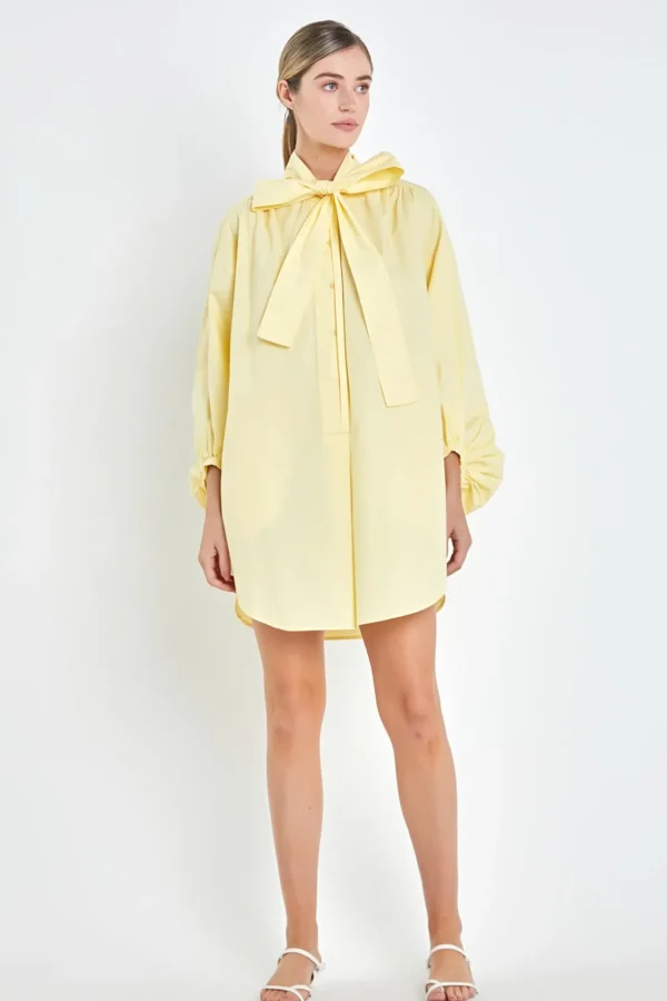 ENGLISH FACTORY Tops*- Billow Belted Mini Dress