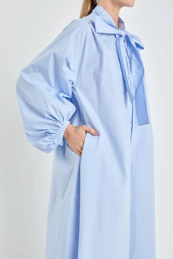 ENGLISH FACTORY Tops*- Billow Sleeve Maxi Dress POWDERBLUE