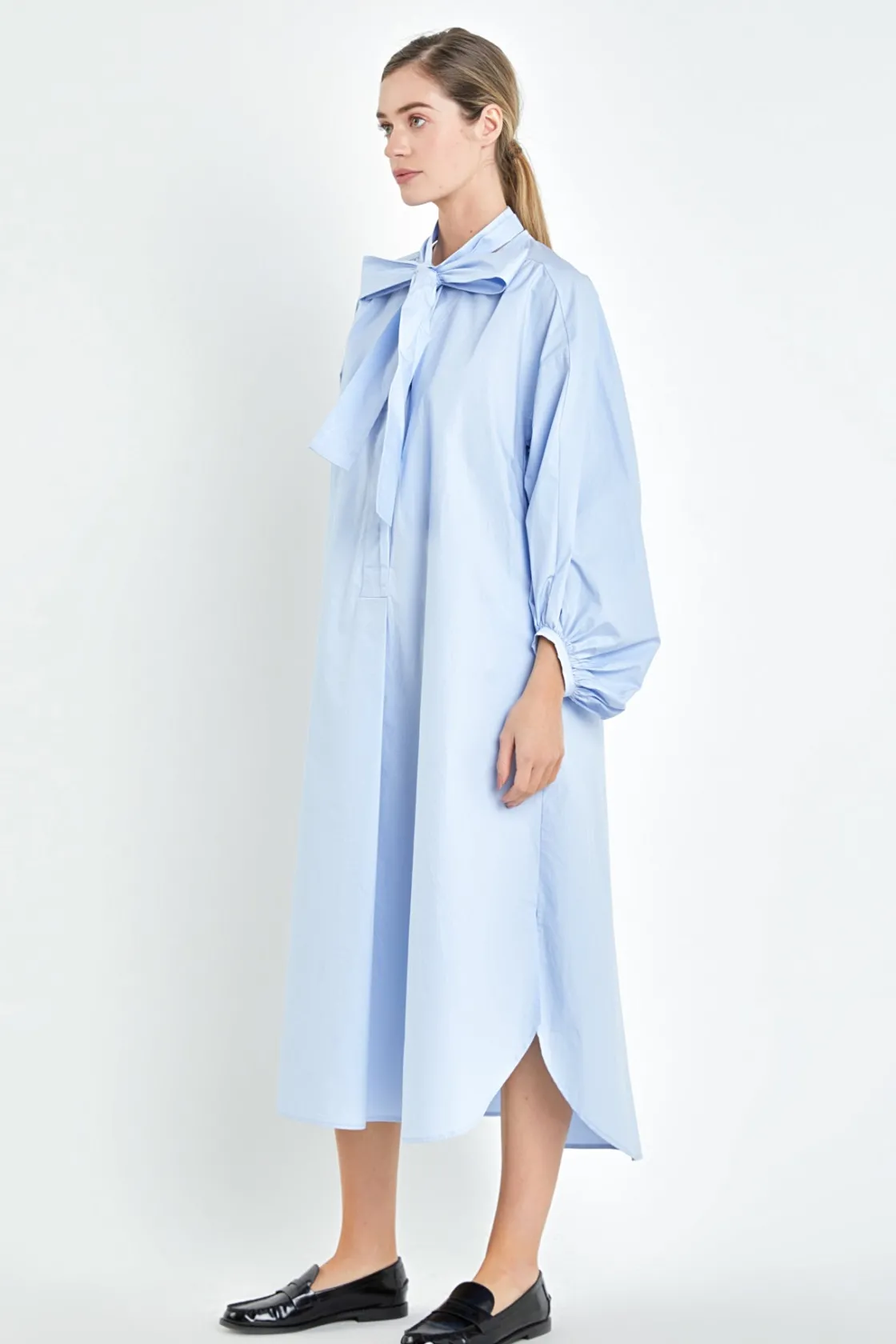 english_factory__billow_s_1.webp ENGLISH FACTORY Tops*- Billow Sleeve Maxi Dress POWDERBLUE