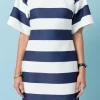 ENGLISH FACTORY Tops*- Bold Stripe Mini Dress OFFWHITE/NAVY