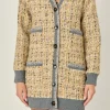 ENGLISH FACTORY Tops*- Boucle Coat With Trim BEIGE/DARKGREY