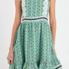 ENGLISH FACTORY Tops*- Boucle Square Neck Mini Dress With Ric Rac Trim MINT