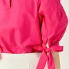 ENGLISH FACTORY Tops*- Bow Banded Puff Sleeve Blouse