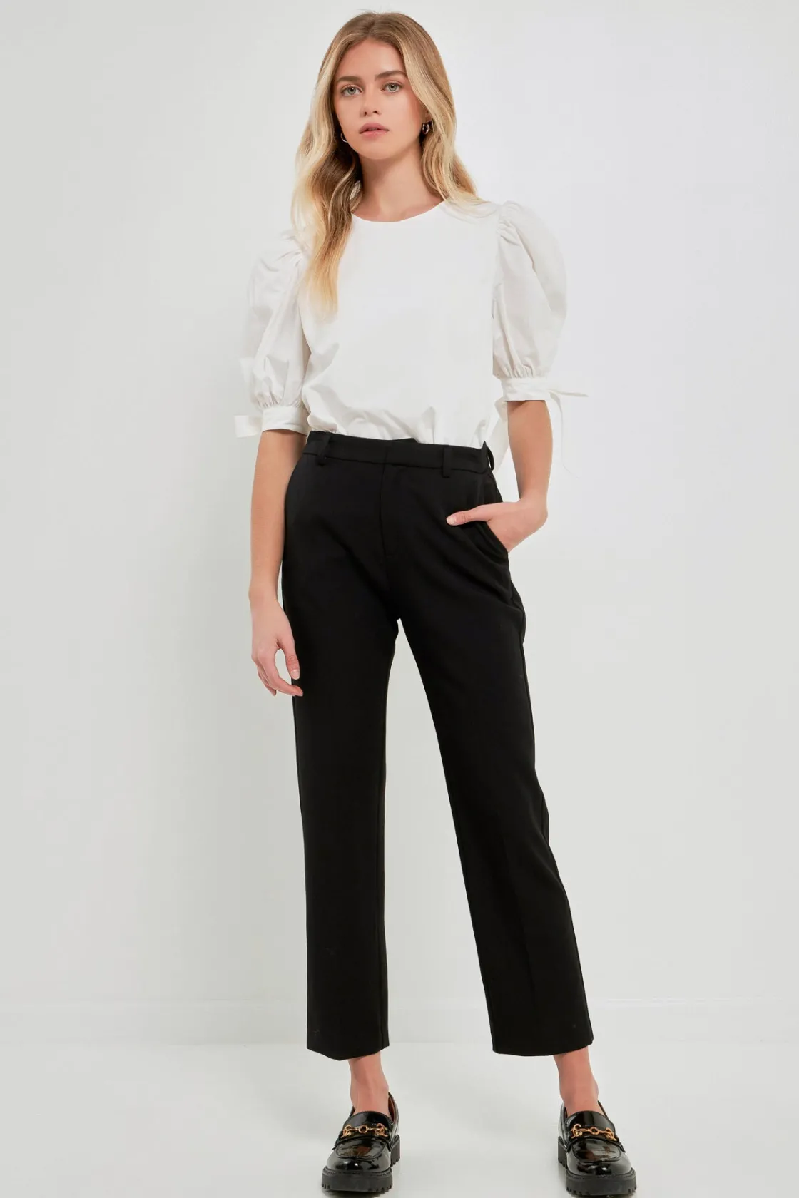 english_factory__bow_band_14.webp ENGLISH FACTORY Tops*- Bow Banded Puff Sleeve Blouse