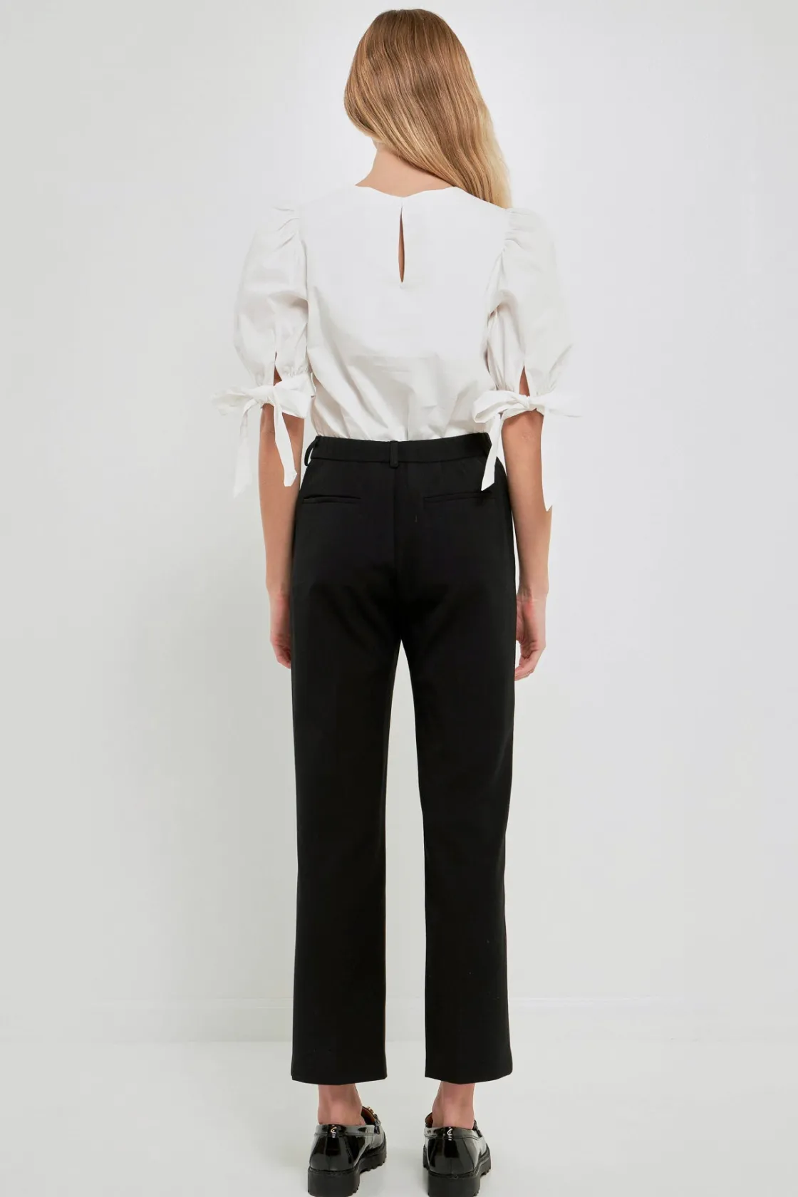 english_factory__bow_band_17.webp ENGLISH FACTORY Tops*- Bow Banded Puff Sleeve Blouse